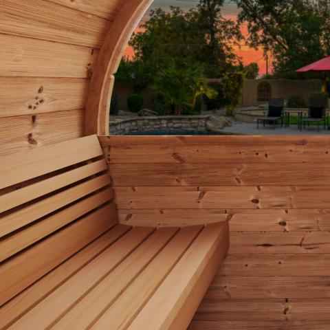 SaunaLife Ergo-series Model E7W - 4 Person Sauna Barrel with rear Window