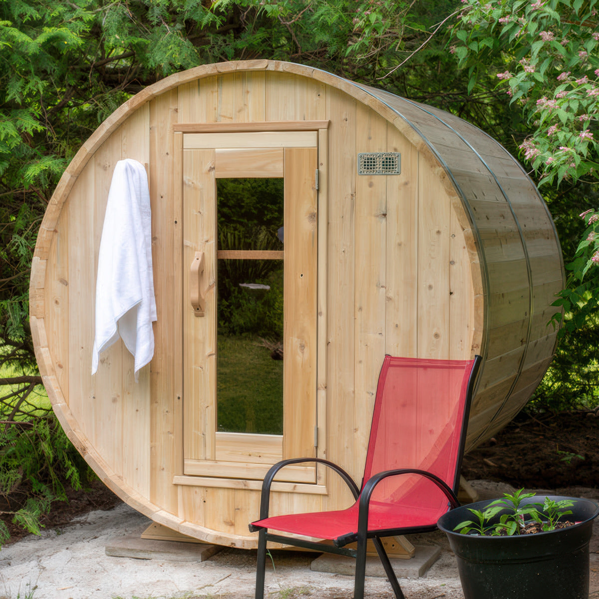 Canadian Timber Harmony 4 Person Barrel Sauna — view 3