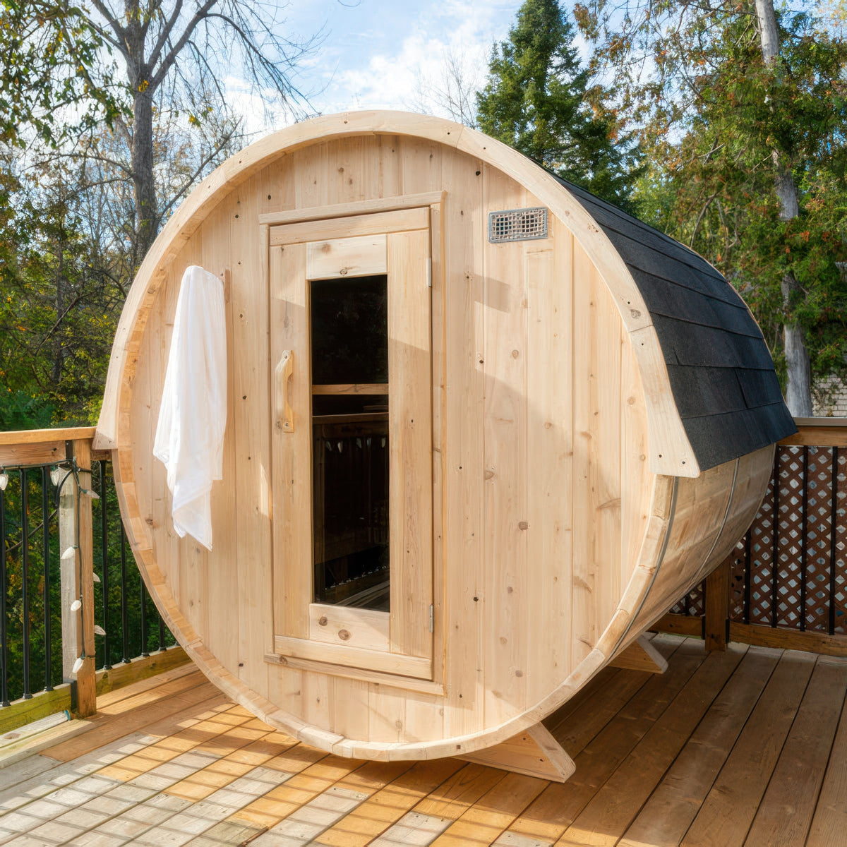 Canadian Timber Harmony 4 Person Barrel Sauna — view 2