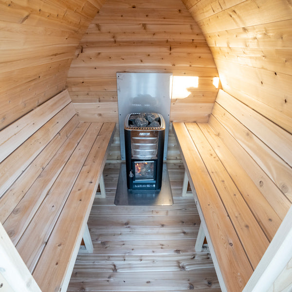 MiniPOD interior looking toward the heater from the bench