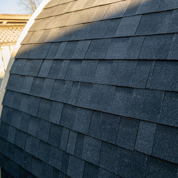 Close-up of the MiniPOD asphalt shingle roof