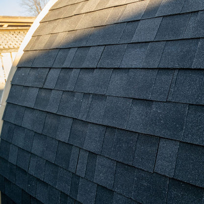 Close-up of the MiniPOD asphalt shingle roof