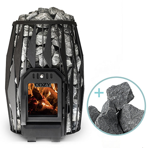 Cozy Heat OG Pkg - Wood-Burning Sauna Stove Package, Up to 18kW