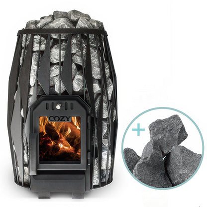 Cozy Heat OG Pkg - Wood-Burning Sauna Stove Package, Up to 18kW