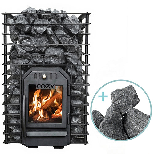 Cozy Heat Quattro Pkg - Wood-Burning Sauna Stove Package, Up to 18kW
