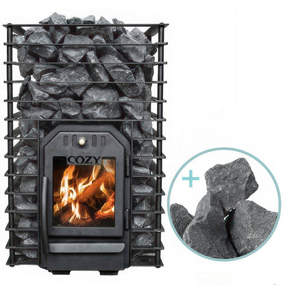 Cozy Heat Quattro Pkg - Wood-Burning Sauna Stove Package, Up to 18kW