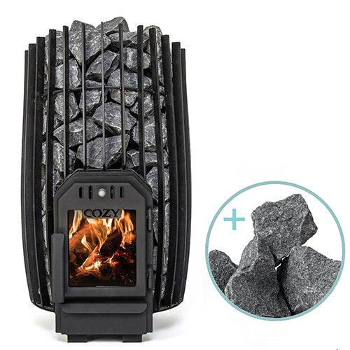 Cozy Heat SW Through-Wall Pkg - Wood-Burning Sauna Stove Package, Up to 18kW