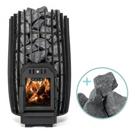 Cozy Heat SW Through-Wall Pkg - Wood-Burning Sauna Stove Package, Up to 18kW