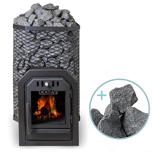 Cozy Heat Through-Wall Pkg - Wood-Burning Sauna Stove Package, Up to 18kW