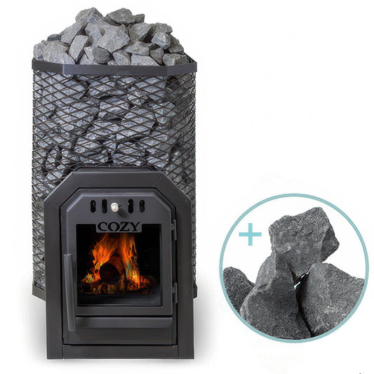 Cozy Heat Through-Wall Pkg - Wood-Burning Sauna Stove Package, Up to 18kW