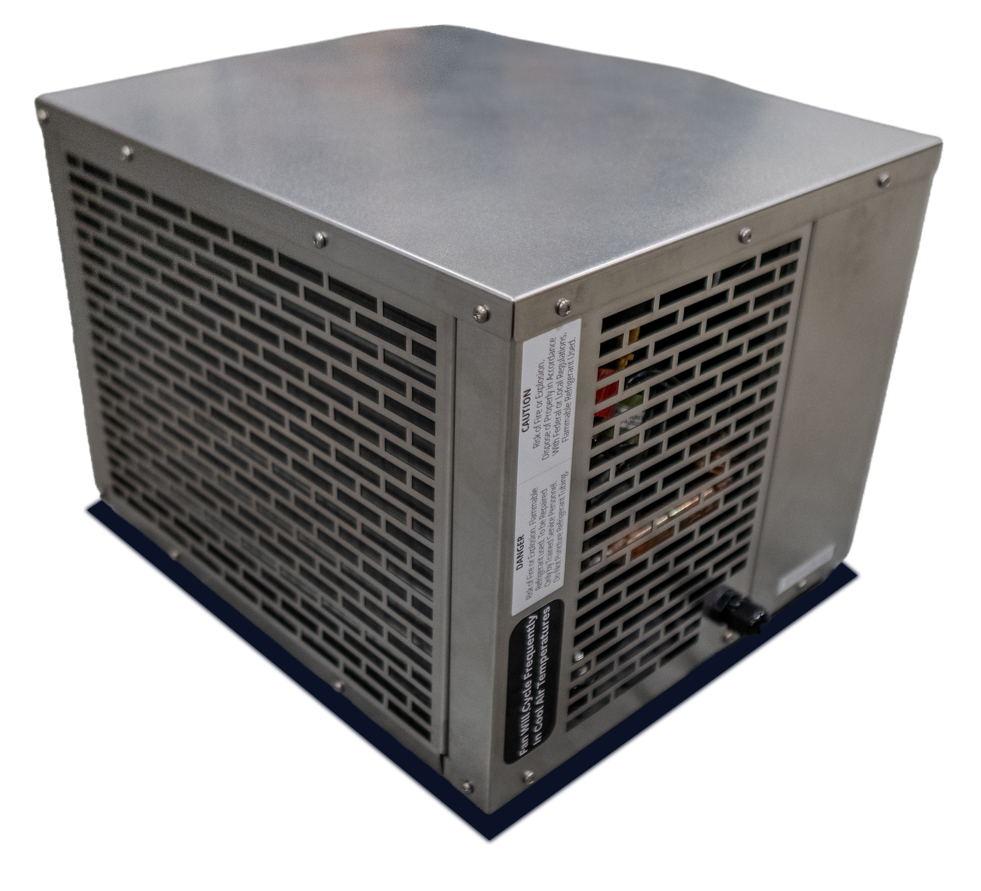 Outdoor water chiller side profile