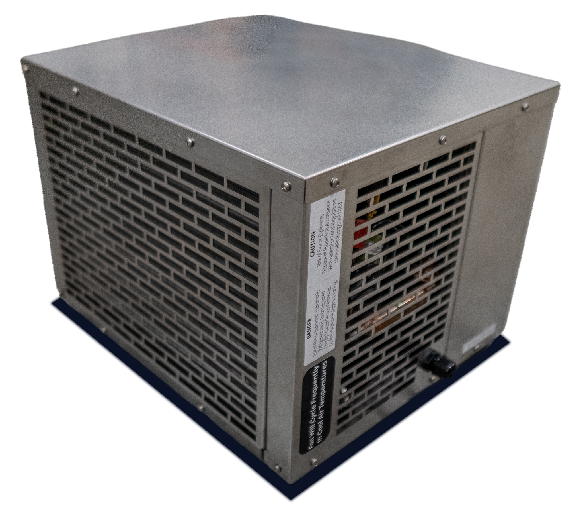 Outdoor water chiller side profile