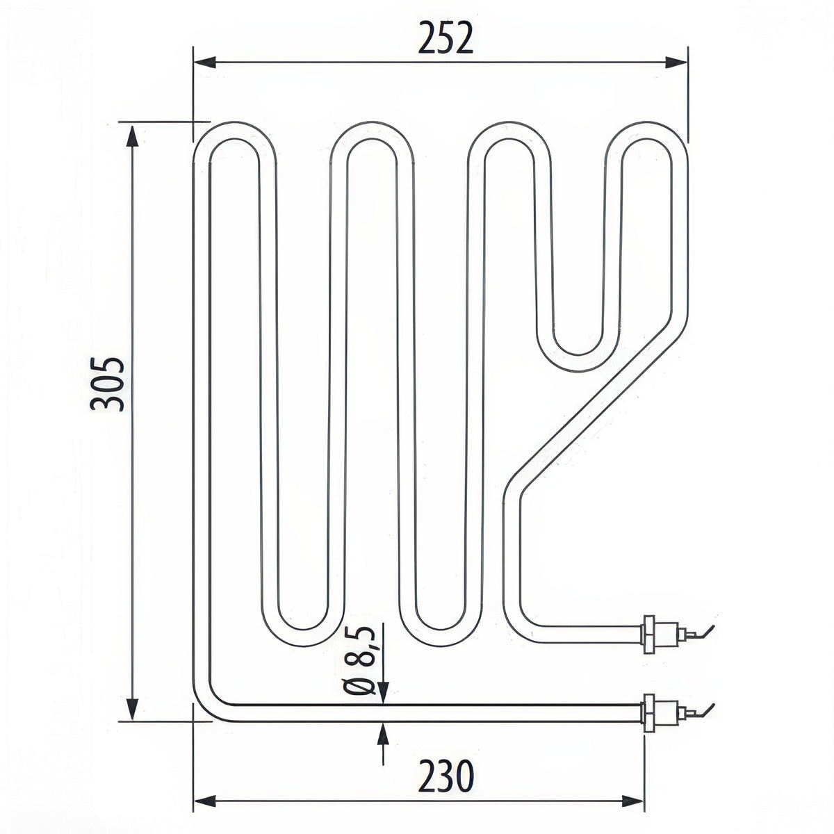 EOS SPARE MYTHOS HEATER ELEMENT, 15KW, 208V, 1666W