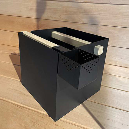 EOS Sauna Bucket Set - Cubistic Sauna Bucket, Black with Thermo-Aspen Handles — view 2