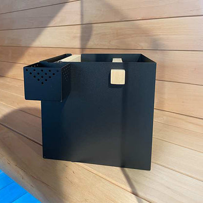 EOS Sauna Bucket Set - Cubistic Sauna Bucket, Black with Thermo-Aspen Handles — view 4