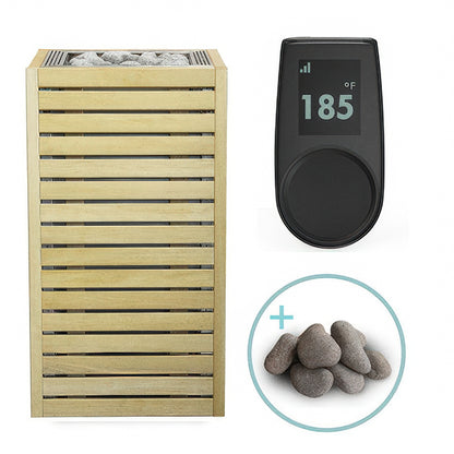 HUUM CORE Alder sauna heater package with stainless inlay, UKU Local control and sauna stones