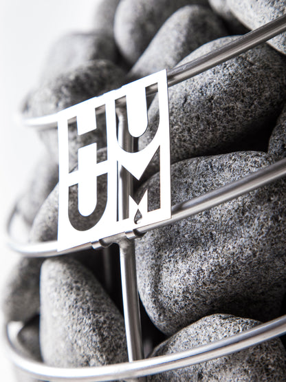 HUUM DROP sauna heater - logo and stone detail