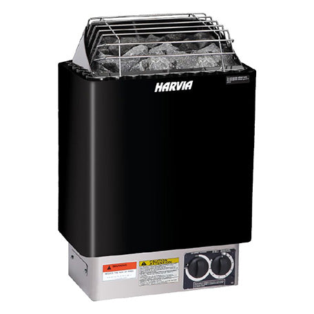 Harvia KIP Series 6kW Sauna Heater, Built-In Controls, Black