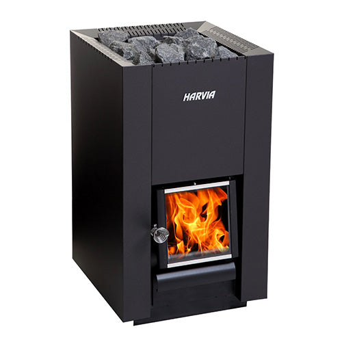 Harvia Linear 18 Compact Black - Linear Series 14.3kW Wood-Burning Sauna Stove
