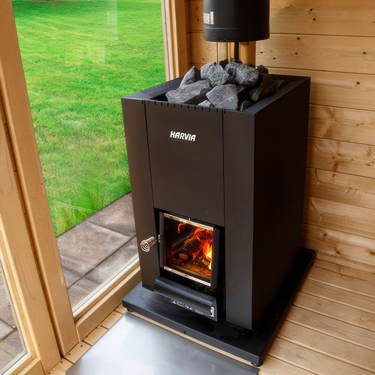 Harvia Linear 18 Compact Black - Linear Series 14.3kW Wood-Burning Sauna Stove — view 2