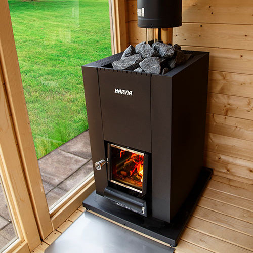 Harvia Linear 18 Compact Black - Linear Series 14.3kW Wood-Burning Sauna Stove — view 2