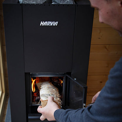 Harvia Linear 18 Compact Black - Linear Series 14.3kW Wood-Burning Sauna Stove — view 5
