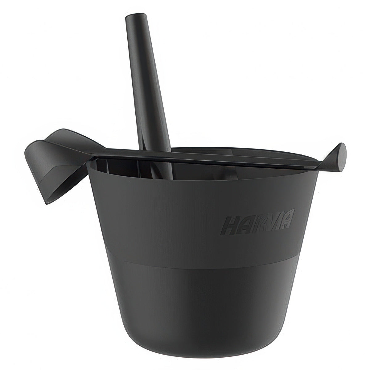 Harvia Click Sauna Bucket & Ladle - Sauna Bucket and Ladle Set, 7L & 200mL, Black