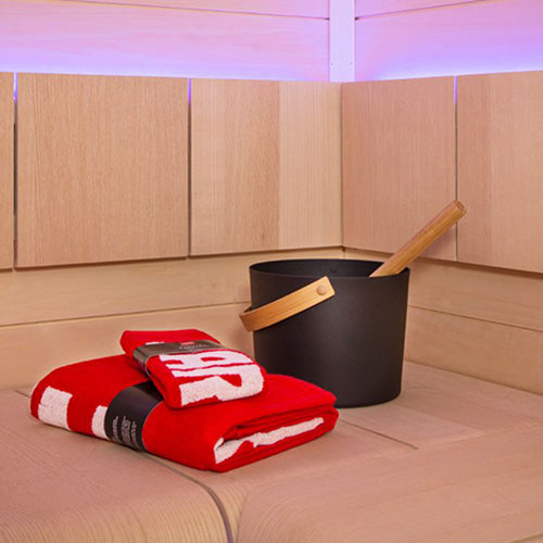 Harvia Bath Towel - Red Sauna Bath Towel, 28x56 — view 4