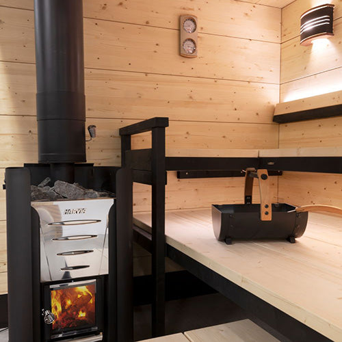Harvia Legend Sauna Bucket - Sauna Bucket, Black Steel w/ Thermo-Aspen — view 4