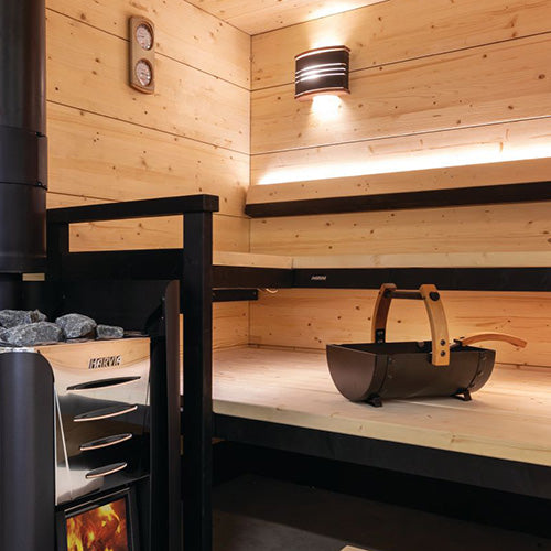 Harvia Legend Sauna Bucket - Sauna Bucket, Black Steel w/ Thermo-Aspen — view 5