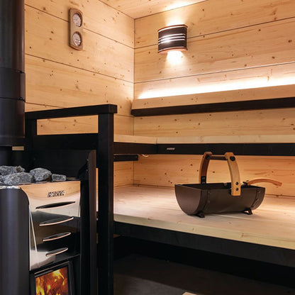 Harvia Legend Sauna Bucket - Sauna Bucket, Black Steel w/ Thermo-Aspen — view 5