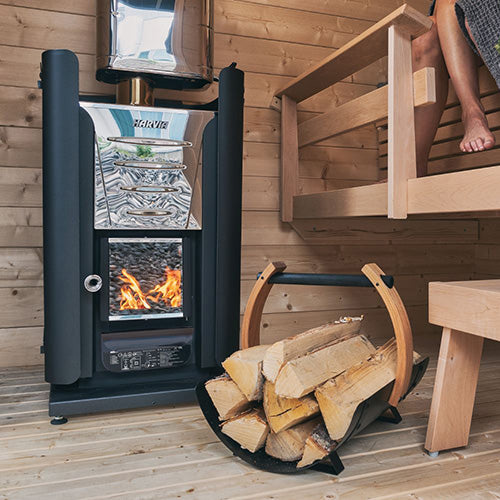 Harvia Legend Firewood Carrier - Wood-Burning Sauna Stove Firewood Carrier, Black — view 3