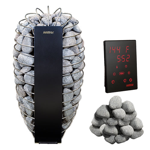 Harvia Spirit SP60E Pkg - Spirit Series 6kW Sauna Heater Package, Black