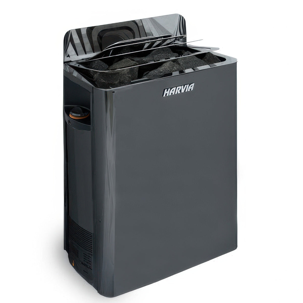 Harvia The Wall SW80 Pkg - The Wall Series 8kW Sauna Heater Package, Built-In Controls, Black — view 2