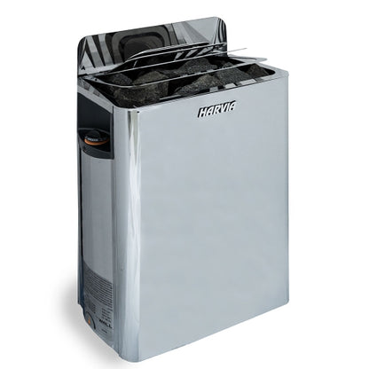 Harvia The Wall SWS60 Pkg - The Wall Series 6kW Sauna Heater Package, Built-In Controls, Stainless Steel — view 2
