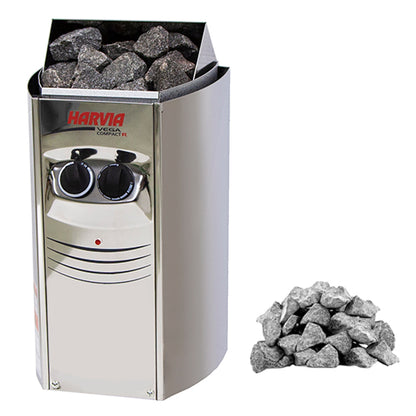 Harvia Vega BC19 Pkg - Vega Series 1.9kW Sauna Heater Package, Built-In Controls