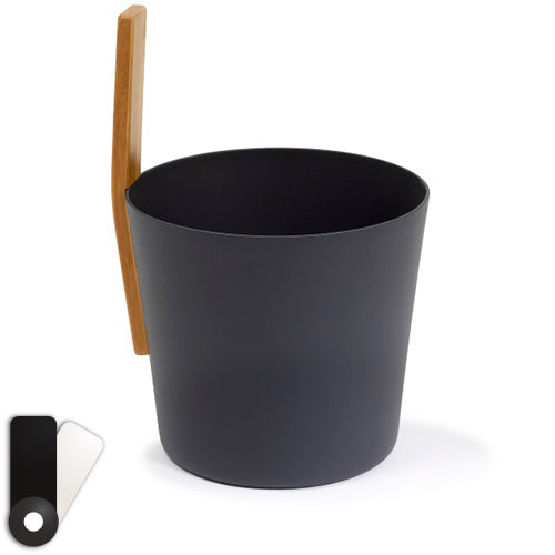 KOLO Bucket 3 - Sauna Bucket with straight handle, Bamboo/Aluminum, 1Gal