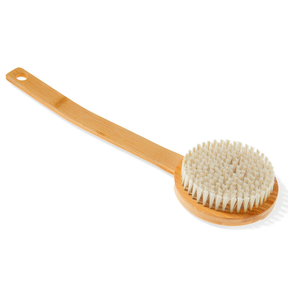 KOLO Bath Brush Bambu 2 - Sauna Bath Brush with Handle, Natural Bamboo