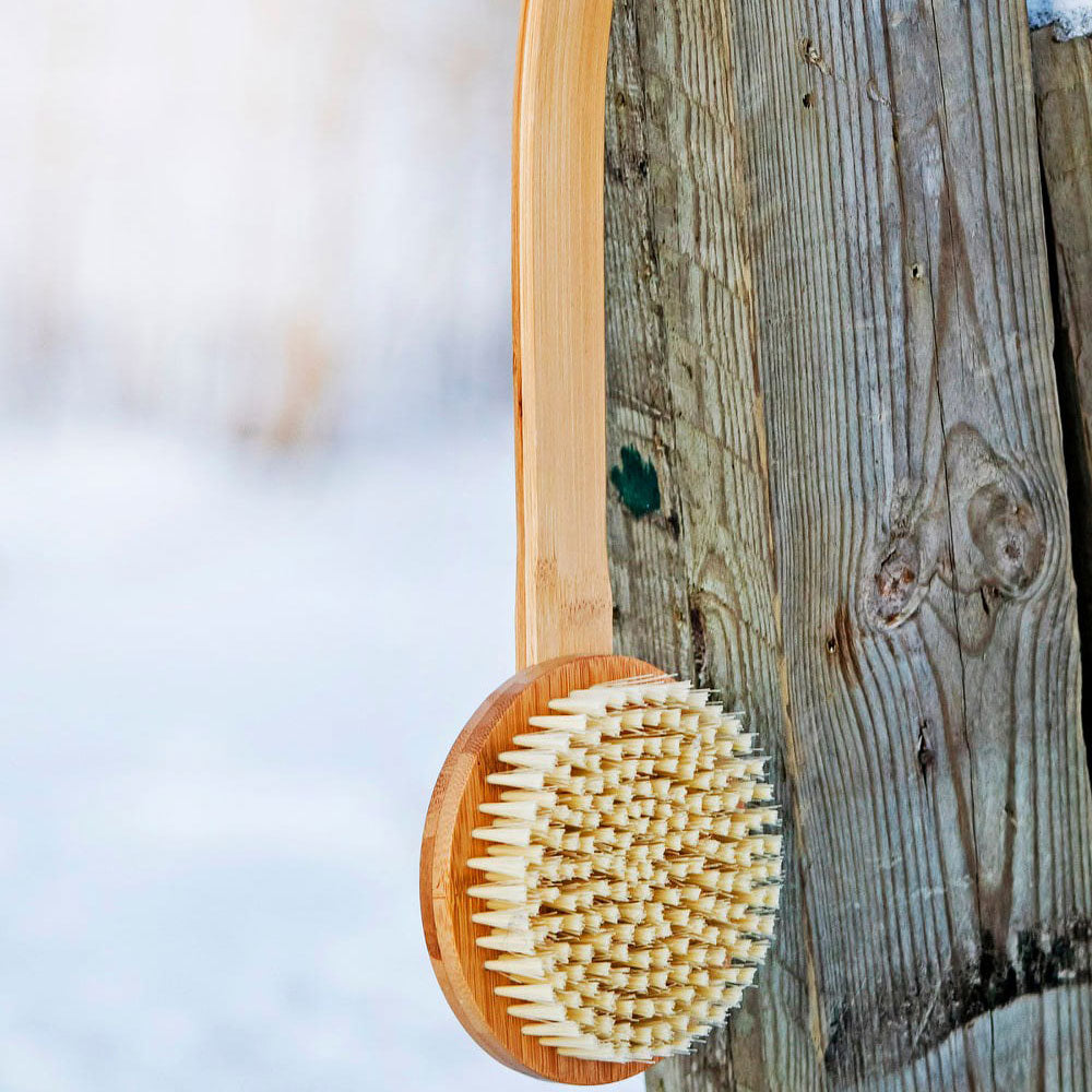 KOLO Bath Brush Bambu 2 - Sauna Bath Brush with Handle, Natural Bamboo — view 3
