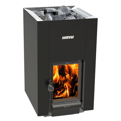 Harvia Linear 22 GreenFlame - Linear Series, 15.7 kW Wood Sauna Stove