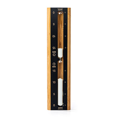 Narvi Black Sand Timer - Sand Timer, Black w/ Birch Frame, 15 Mins.