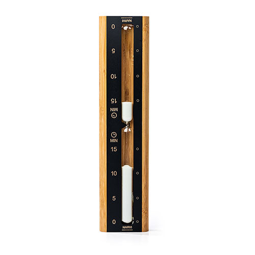Narvi Black Sand Timer - Sand Timer, Black w/ Birch Frame, 15 Mins.