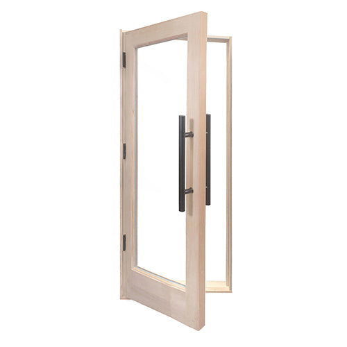 PROSAUNAS Solid Wood Sauna Door with Insulated Glass, 24" x 70" - Douglas Fir Sauna Door, Hemlock Jamb, Dual-Pane Insulated Glass