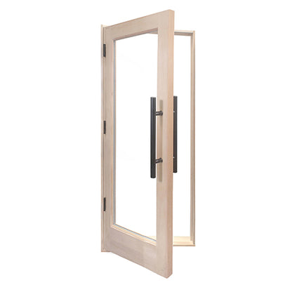 PROSAUNAS Solid Wood Sauna Door with Insulated Glass, 24" x 70" - Douglas Fir Sauna Door, Hemlock Jamb, Dual-Pane Insulated Glass