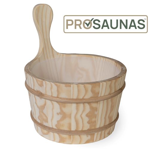 PROSAUNAS Wood Sauna Bucket - Lined Wood Sauna Bucket, 4-Liter