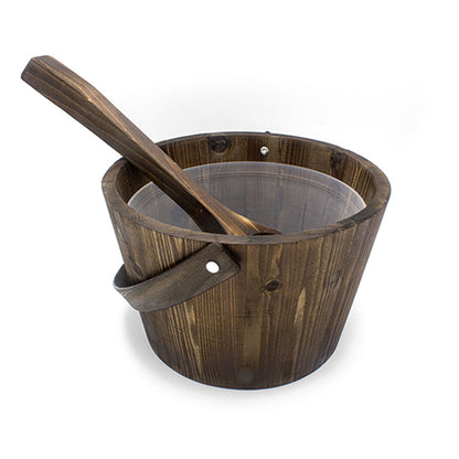 PROSAUNAS Spruce Sauna Pail w/ Ladle - Spruce 1-Gal Sauna Pail w/ Bail Handle and Ladle