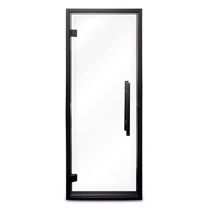 PROSAUNAS Clear Glass Sauna Door 24x73 - Prehung Clear Glass Sauna Door, Black Alder Frame