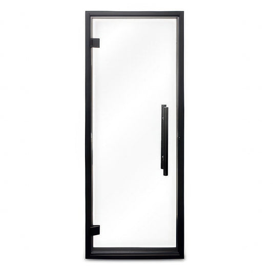 PROSAUNAS Clear Glass Sauna Door 24x73 - Prehung Clear Glass Sauna Door, Black Alder Frame