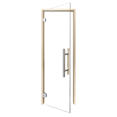 PROSAUNAS Clear Glass Sauna Door 24x81 - Prehung Clear Glass Sauna Door, Aspen — view 2
