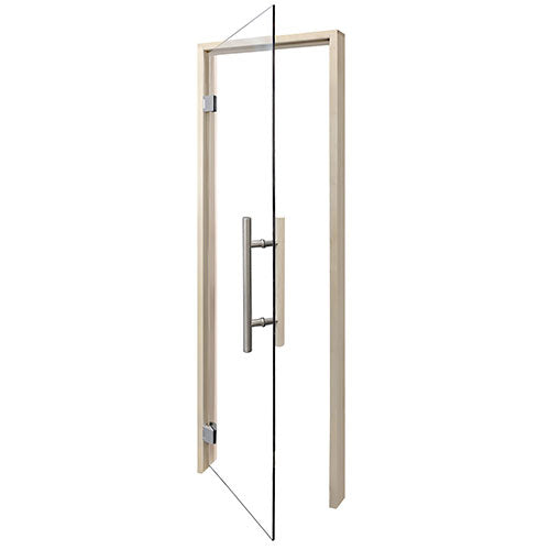 PROSAUNAS Clear Glass Sauna Door 24x81 - Prehung Clear Glass Sauna Door, Aspen — view 3
